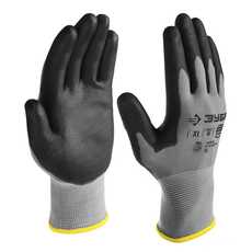 Перчатки ЗУБР с полиуретановым покрытием размер M