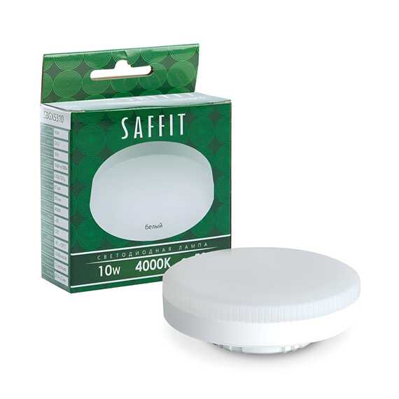 Лампа cветодиодная, (10W) GX53 4000K, SAFFIT SBGX5310