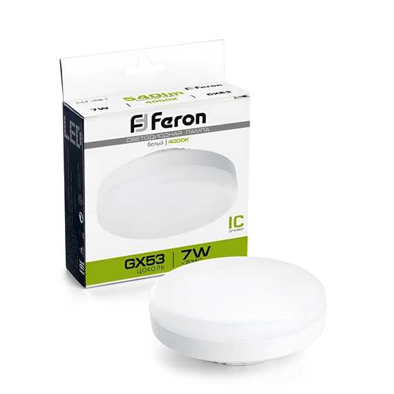 Лампа cветодиодная, (7W) GX53 4000K, FERON LB-451