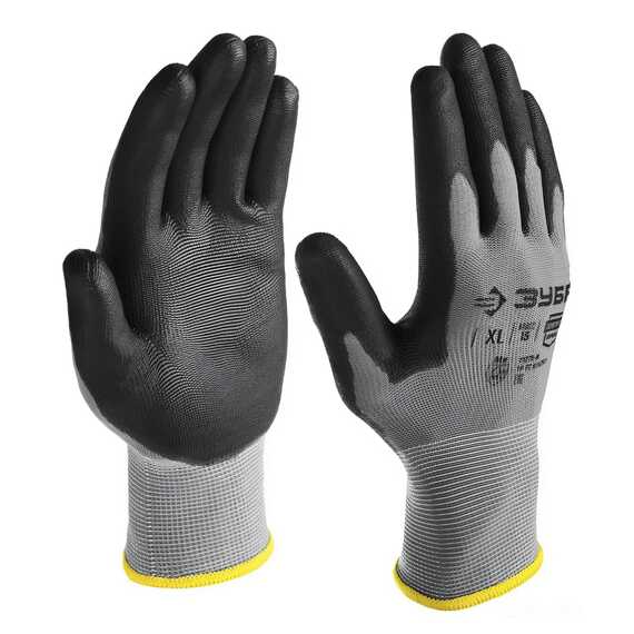 Перчатки ЗУБР с полиуретановым покрытием размер M