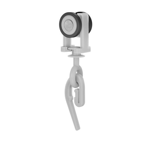 Бегунок-ролик для гардины Р70, крючок-улитка цвет белый 50шт/уп